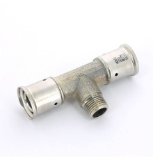 Тройник пресс латунный HENCO с наружной резьбой 26x1/2x26 14P-260426