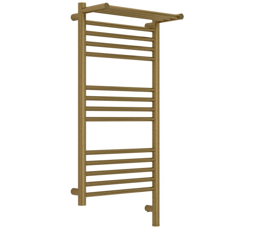 Полотенцесушитель электрический Сунержа Богема 3.1 с полкой 400х800 мм правый состаренная латунь браш 051-6007-8040