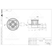 Трап для душа Fachmann 122х122 мм горизонтальный выпуск 40/50 мм сухой сифон 04.159