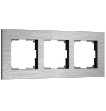 Рамка из металла на 3 поста АluMax алюминий W0033506
