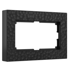 Рамка из поликарбоната для двойной розетки Hammer черный W0082408