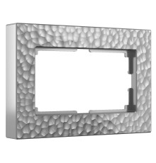 Рамка из поликарбоната для двойной розетки Hammer серебряный W0082406