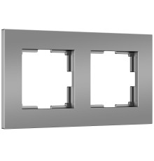 Рамка из поликарбоната на 2 поста Slab серебро софт W0022965