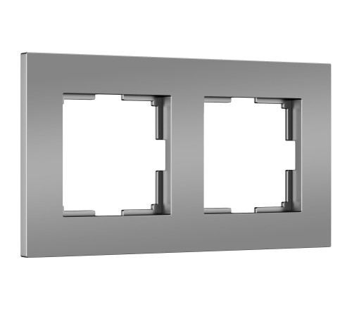 Рамка из поликарбоната на 2 поста Slab серебро софт W0022965