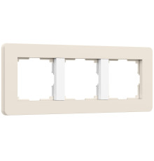 Рамка из поликарбоната на 3 поста Split айвори/белый, soft-touch W0033066
