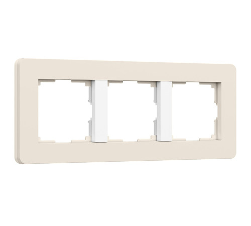 Рамка из поликарбоната на 3 поста Split айвори/белый, soft-touch W0033066