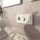 Рамка из поликарбоната на 3 поста Split айвори/белый, soft-touch W0033066