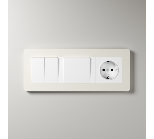 Рамка из поликарбоната на 3 поста Split айвори/белый, soft-touch W0033066