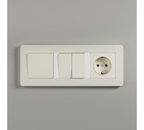Рамка из поликарбоната на 3 поста Split айвори/белый, soft-touch W0033066