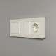 Рамка из поликарбоната на 3 поста Split айвори/белый, soft-touch W0033066