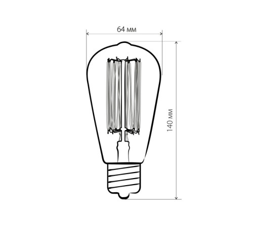 Ретро лампа Эдисона ST64 60W E27 ST64 60W