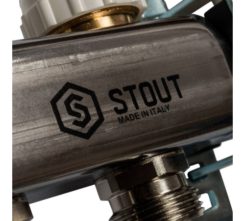 Коллектор из нержавеющей стали STOUT в сборе с расходомерами 3 выхода SMS 0907 000003