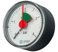 Манометр аксиальный STOUT с указателем предела 50 мм SIM-0007-500408