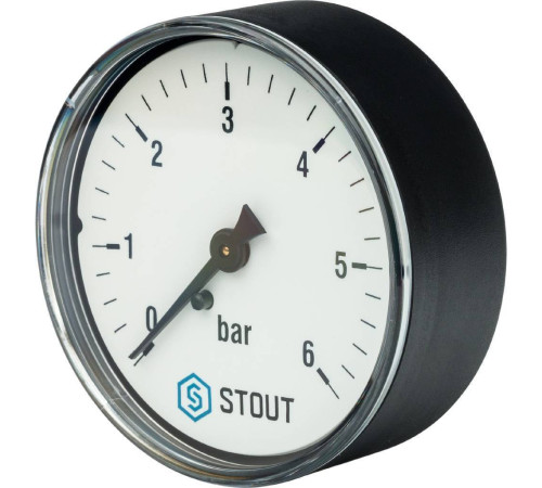 Манометр аксиальный STOUT 63 мм 1/4 0-6 бар SIM-0009-630608