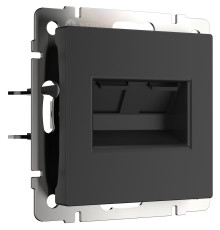 Розетка двойная Ethernet RJ-45 (черный матовый) W1182208