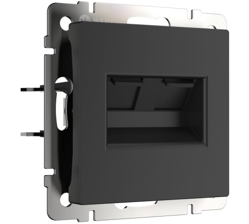 Розетка двойная Ethernet RJ-45 (черный матовый) W1182208