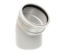 Отвод канализационный однораструбный Uponor Decibel 50 мм 15° ПП белый 1000199