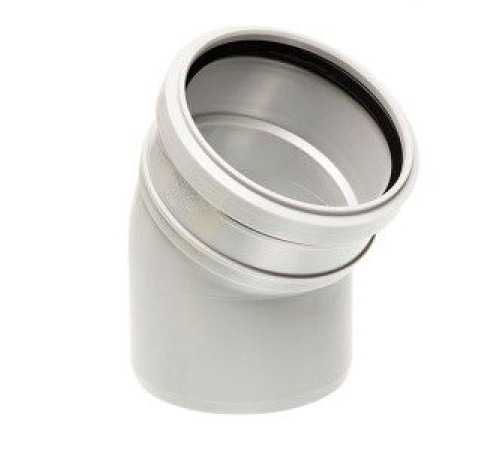 Отвод канализационный однораструбный Uponor Decibel 160 мм 15° ПП белый 1087216