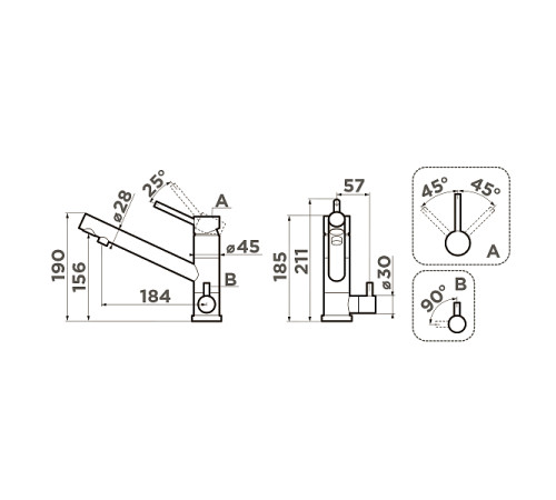 Смеситель для кухни под фильтр Omoikiri Tonami-BL черный 4994058