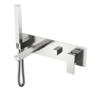 Смеситель для ванны встраиваемый Boheme Qubic никель брашированный 474-2-NB