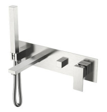 Смеситель для ванны встраиваемый Boheme Qubic никель брашированный 474-2-NB