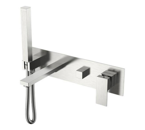 Смеситель для ванны встраиваемый Boheme Qubic никель брашированный 474-2-NB