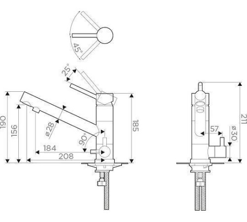 Смеситель для кухни под фильтр Omoikiri Tonami-BL черный 4994058
