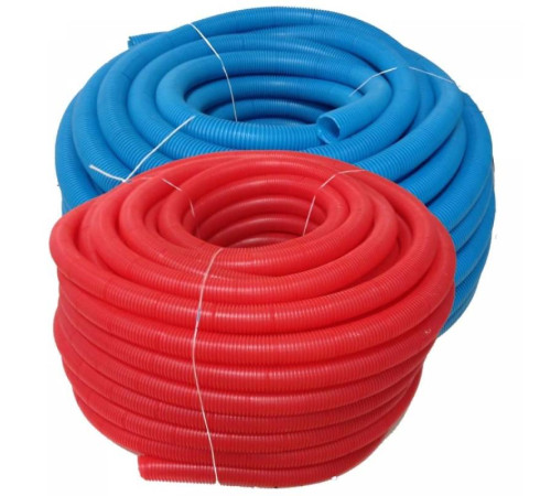 Труба гофрированная Uni-Fitt синяя 25 мм для труб 16-20 мм бухта 50 м 583B2505