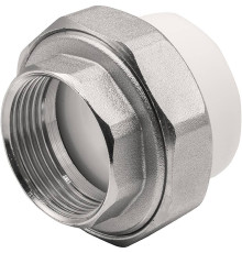 Муфта комбинированная разъемная THERMOLIGHT PP-R ВР 40х1 1/4 белая НС-1620525