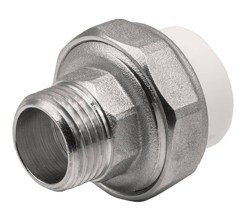 Муфта комбинированная разъемная THERMOLIGHT PP-R НР 20х1/2 белая НС-1620529
