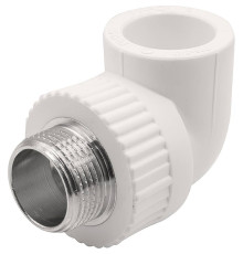 Угольник комбинированный PP-R THERMOLIGHT 25x3/4 НР белый 1620678