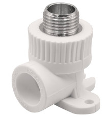 Угольник комбинированный PP-R THERMOLIGHT с креплением 20x1/2 НР белый 1620681