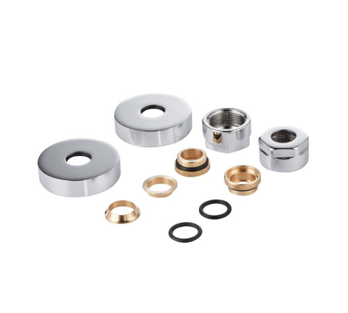 Набор термостатический угловой Royal Thermo Design Pro 15 мм M30x1,5 Хром НС-1458116