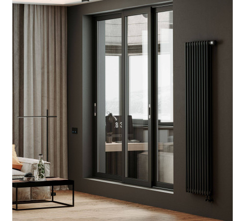 Трубчатый дизайн-радиатор Royal Thermo Insignia VC2180 10 секций нижнее подключение RAL 9005m НС-1631215