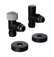 Набор термостатический угловой Royal Thermo Design Pro 15 мм M30x1.5 черный НС-1646650
