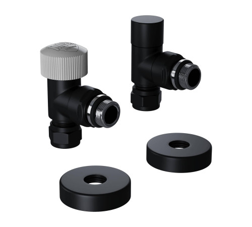 Набор термостатический угловой Royal Thermo Design Pro 15 мм M30x1.5 черный НС-1646650