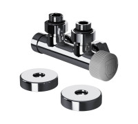 Узел нижнего подключения термостатический угловой Royal Thermo Design Pro 15 мм M30x1.5 Хром RTE 50.032