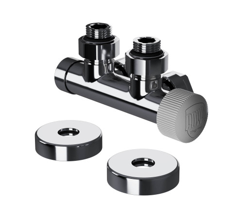 Узел нижнего подключения термостатический угловой Royal Thermo Design Pro 15 мм M30x1.5 Хром RTE 50.032