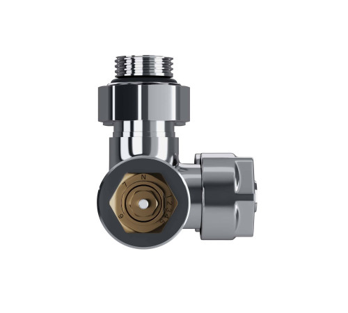 Узел нижнего подключения термостатический угловой Royal Thermo Design Pro 15 мм M30x1.5 Хром RTE 50.032