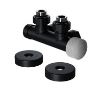 Узел нижнего подключения термостатический угловой Royal Thermo Design Pro 15 мм M30x1.5 Черный RTE 50.033
