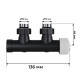 Узел нижнего подключения термостатический угловой Royal Thermo Design Pro 15 мм M30x1.5 Черный RTE 50.033