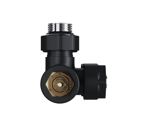 Узел нижнего подключения термостатический угловой Royal Thermo Design Pro 15 мм M30x1.5 Черный RTE 50.033