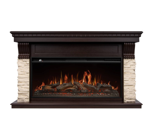 Каминокомплект Royal Thermo Aurora RTFP/P-AR40LS с порталом Firelight Michigan 42/40/36 камень молочный / темный дуб НС-1704450