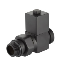 Набор дизайн-вентилей Royal Thermo CUBE прямой 1/2 черный RTE 50.030 BL