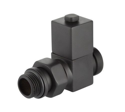 Набор дизайн-вентилей Royal Thermo CUBE прямой 1/2 черный RTE 50.030 BL