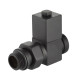 Набор дизайн-вентилей Royal Thermo CUBE прямой 1/2 черный RTE 50.030 BL