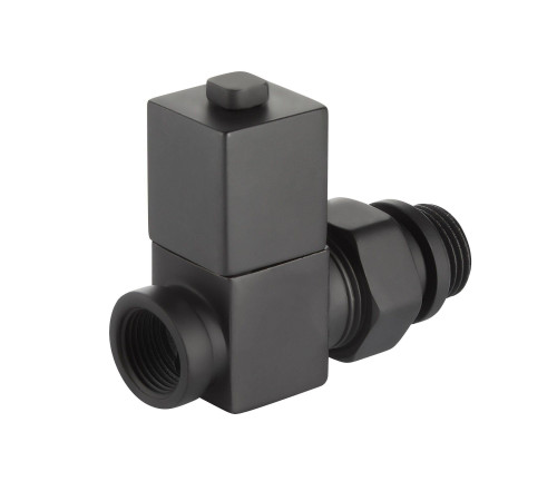 Набор дизайн-вентилей Royal Thermo CUBE прямой 1/2 черный RTE 50.030 BL