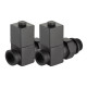 Набор дизайн-вентилей Royal Thermo CUBE прямой 1/2 черный RTE 50.030 BL