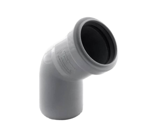 Отвод канализационный РТП 32 мм 45° серый 3245