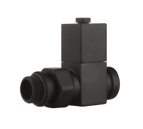 Набор дизайн-вентилей Royal Thermo CUBE прямой 1/2 черный RTE 50.030 BL